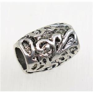 tibetan silver barrel beads, non-nickel, approx 8.5x13mm, 5mm hole [AD62129]
