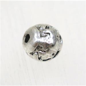 round tibetan silver zinc beads, non-nickel, approx 7.5mm dia [AD62857]