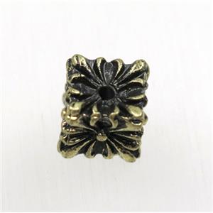 tibetan silver zinc cube beads, non-nickel, antique bronze, approx 10x11mm [AD62977AG]