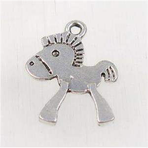 tibetan silver horse pendant, non-nickel, approx 16x17.5mm [AD63069]