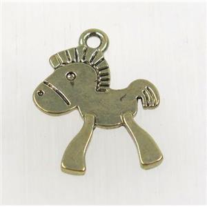 tibetan silver horse pendant, non-nickel, bronze, approx 16x17.5mm [AD63069AG]
