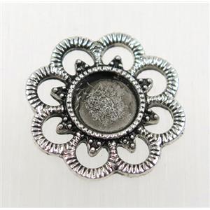 tibetan silver pendant, non-nickel, approx 19mm dia [AD63148]