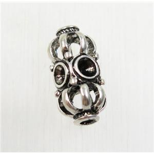 tibetan silver zinc beads, non-nickel, approx 8x17.5mm [AD63209]
