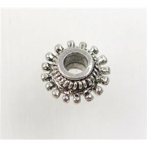 tibetan silver zinc beads, non-nickel, approx 13.5mm dia, 4mm hole [AD63441]