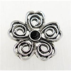 tibetan silver pendant, non-nickel, approx 22mm dia [AD63453]