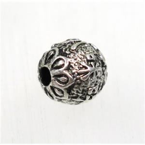 round tibetan silver zinc beads, non-nickel, approx 8mm dia [AD63462]