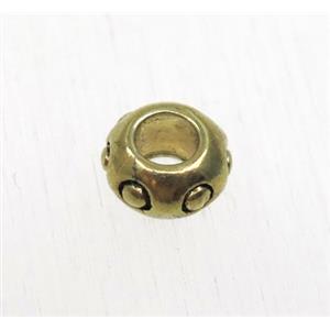 tibetan silver zinc rondelle beads, non-nickel, antique gold, approx 7.3mm dia, 3.5mm hole [AD6598AG]