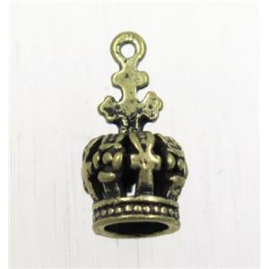 tibetan silver crown pendant, non-nickel, bronze, approx 9x18mm [AD6934AG]