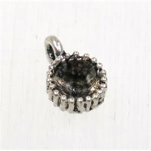 tibetan silver pendant, non-nickel, approx 6.5mm [AD70653]