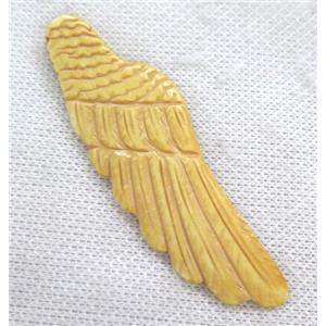 yellow cattle bone pendant, angel wing, approx 24-75mm [BJAS099]