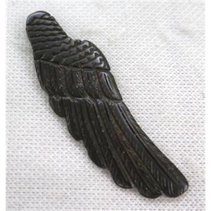 black cattle bone pendant, angel wing, approx 24-75mm [BJAS100]