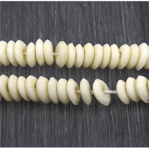white bone heishi beads, approx 3x10mm, 100pcs per st [BJAS122-3X10MM]