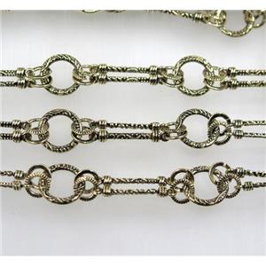 Tibetan silver Alloy Chain, light gold plated, approx 98cm(38 inch) length [CHAC35]