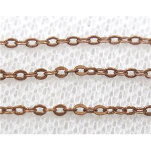 copper chain, flat, antique red, approx 2x2.5mm [CHC243-245SF]