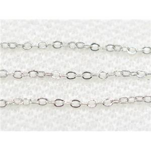copper chain, flat, silver plated, approx 2x2.5mm [CHC246-245SF]
