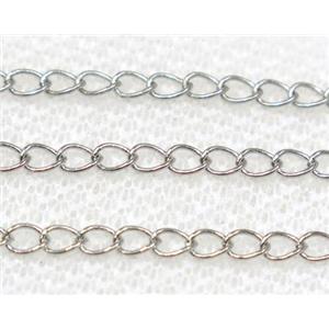 copper chain, platinum plated, approx 3x4mm [CHC247-150BS]