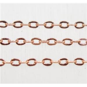 copper chain, flat, rose gold, approx 1.5x2mm [CHC250]