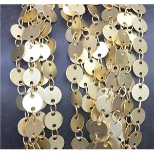 copper chain, circle, Duck gold, approx 8mm dia [CHCL193]