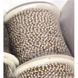 white crystal glass seed beaded chain, approx 2mm dia [CHCL198]