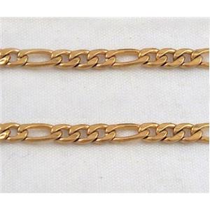 stainless steel curb chain, gold plated, approx 4mm wide [CHCL199]