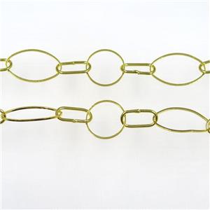 Copper chain, gold plated, approx 8-16mm, 18mm, 16-25mm [CHCL201]