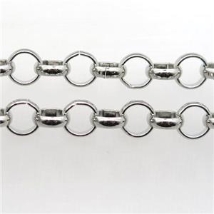 Iron Rolo Chain, platinum plated, approx 6mm dia [CHCL238-6MM]