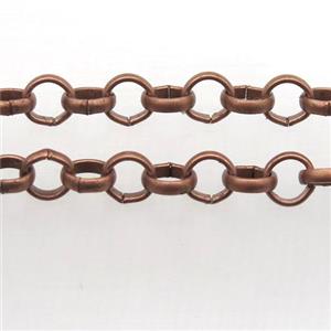 Iron Rolo Chain, antique red, approx 10mm dia [CHCL239-10MM]