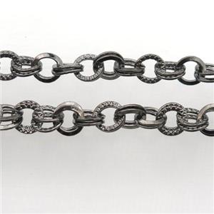 Iron chain, black plated, approx 8mm [CHCL240]