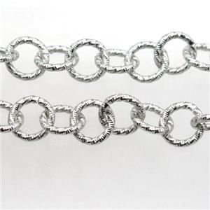 Iron chain, platinum plated, approx 10mm [CHCL241]