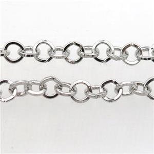 Iron chain, platinum plated, approx 6mm [CHCL242]