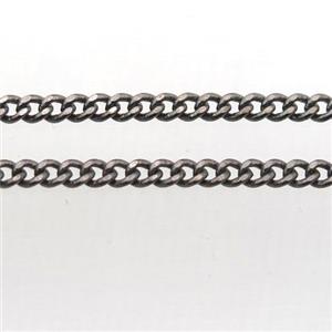 copper curb chain, black plated, approx 2.7mm [CHCL244]