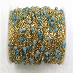 copper chain with apatite, gold plated, approx 3mm dia [CHCL304]