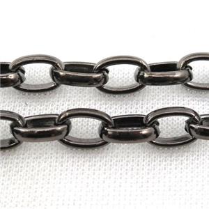iron Rolo Chain, black plated, approx 10-15mm [CHCL310]
