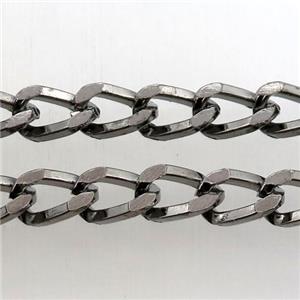 iron curb chain, black plated, approx 8-13mm [CHCL311]