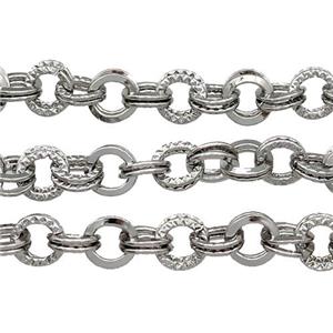 iron double chain, platinum plated, approx 8mm [CHCL313]