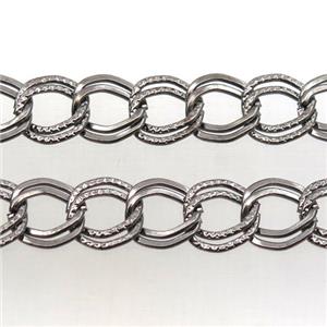 iron double rope chain, black plated, approx 8mm dia [CHCL315]