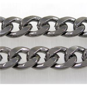 copper curb chain, black plated, approx 12x16mm [CHCL34-NK130]