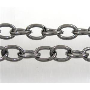 iron chain, black plated, approx 9x12mm [CHCL37]