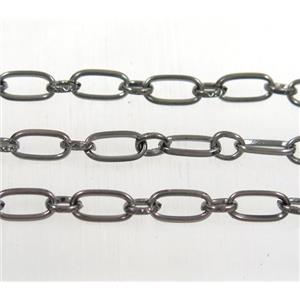 iron chain, black plated, approx 4x5mm, 4.5x8.5mm [CHCL41]