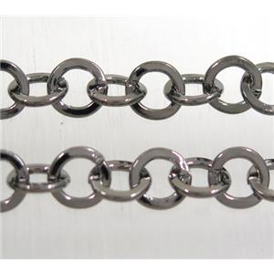 iron chain, black plated, approx 8mm dia [CHCL51-8MM]