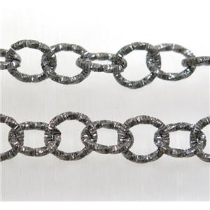 iron chain, black plated, approx 10x11mm [CHCL53]