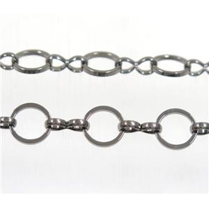 copper chain, black plated, approx 8mm dia [CHCL60]