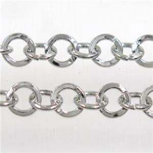 iron rolo chain, platinum plated, approx 8mm dia [CHCL71]