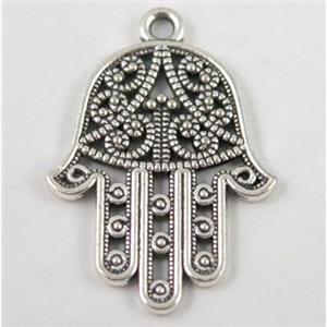 Tibetan silver hamsahand pendant, non-nickel, approx 22x30mm [DK10248]