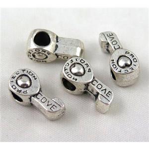 bead, tibetan silver Non-Nickel, approx 10-14mm, 5mm hole [DK10254]