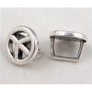 bead, tibetan silver Non-Nickel, approx 10-14mm, 5mm hole [DK10256]