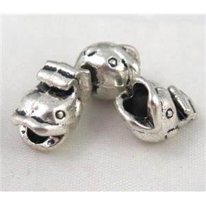 bead, tibetan silver Non-Nickel, approx 10-14mm, 5mm hole [DK10262]