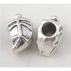 bead, tibetan silver Non-Nickel, approx 10-14mm, 5mm hole [DK10263]