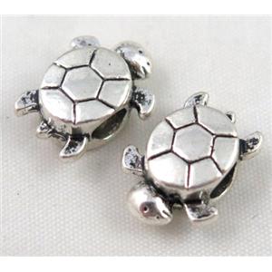 tortoise bead, tibetan silver Non-Nickel, approx 10-14mm, 5mm hole [DK10272]