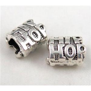 bead, tibetan silver Non-Nickel, approx 10-14mm, 5mm hole [DK10274]